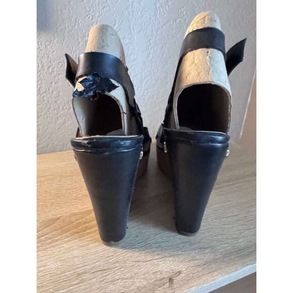 Guess Black Strappy Cork Wedge Sandals Women's Size 8M - Picture 3 of 8